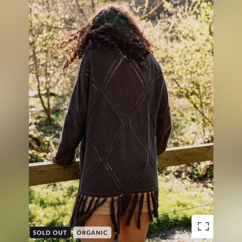 Passenger Palm Organic Cotton Black Cardigan